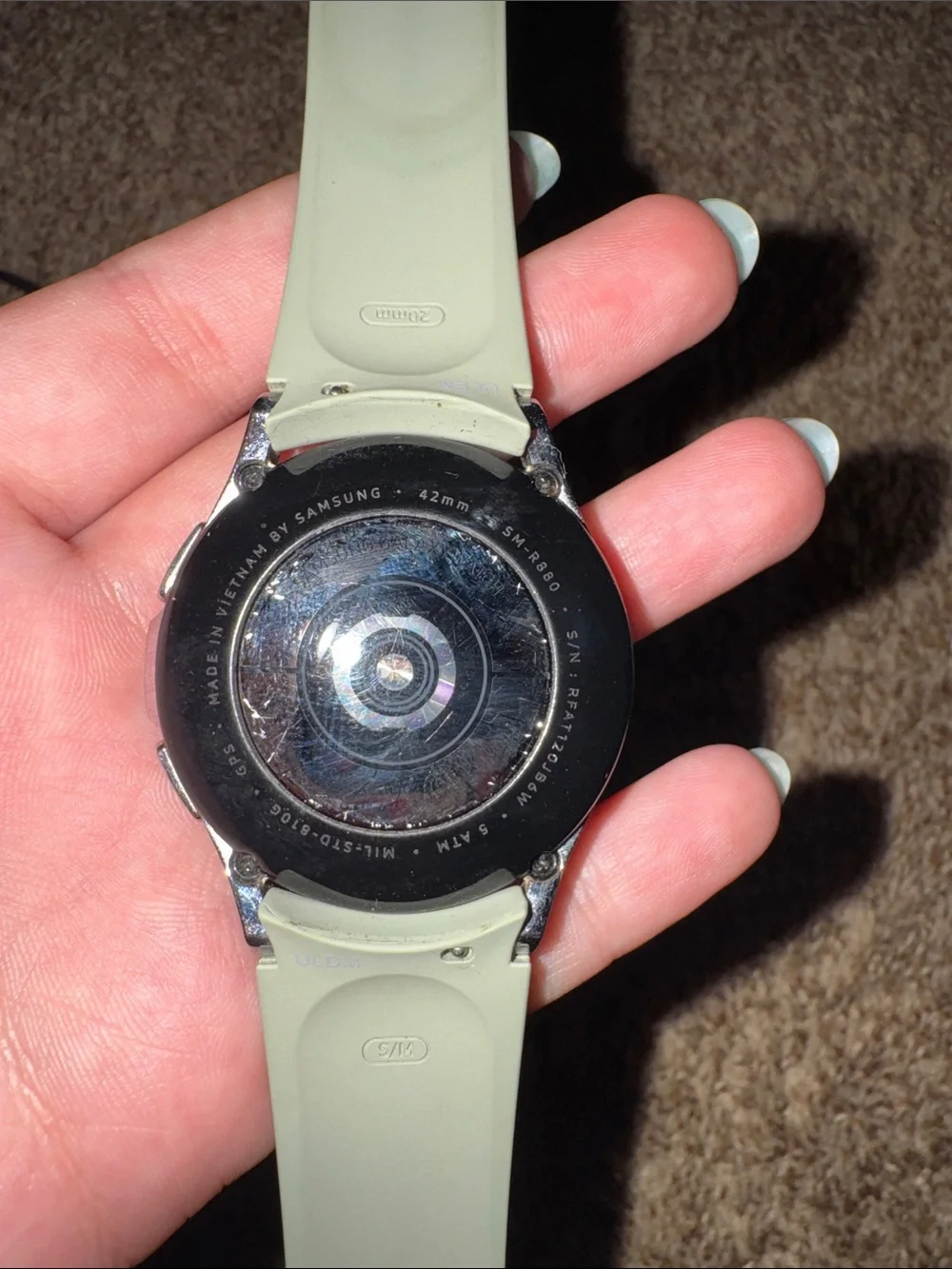 Samsung Round Smartwatch with Sage Green Band